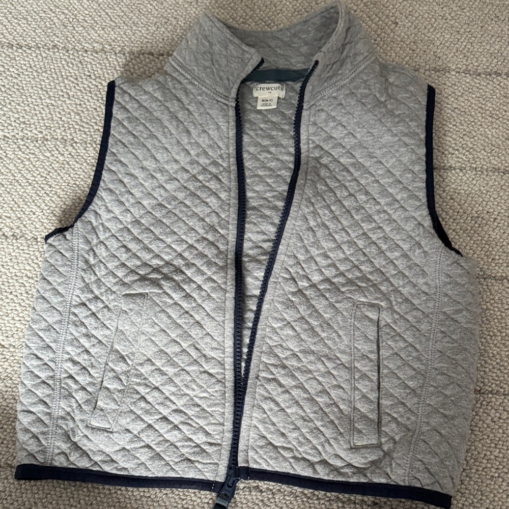 Crewcuts Light Gray Quilted Vest boys size Small